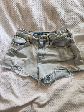 PacSun Light Blue Distressed Denim Cutoff Shorts